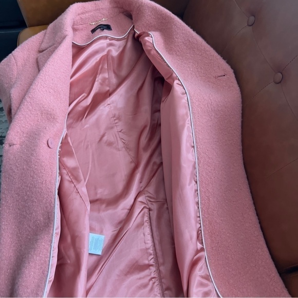 BCBGMaxAzria  Peony Dusty Rose Pink Double Breasted Winter Overcoat Pea Coat S - Picture 10 of 12
